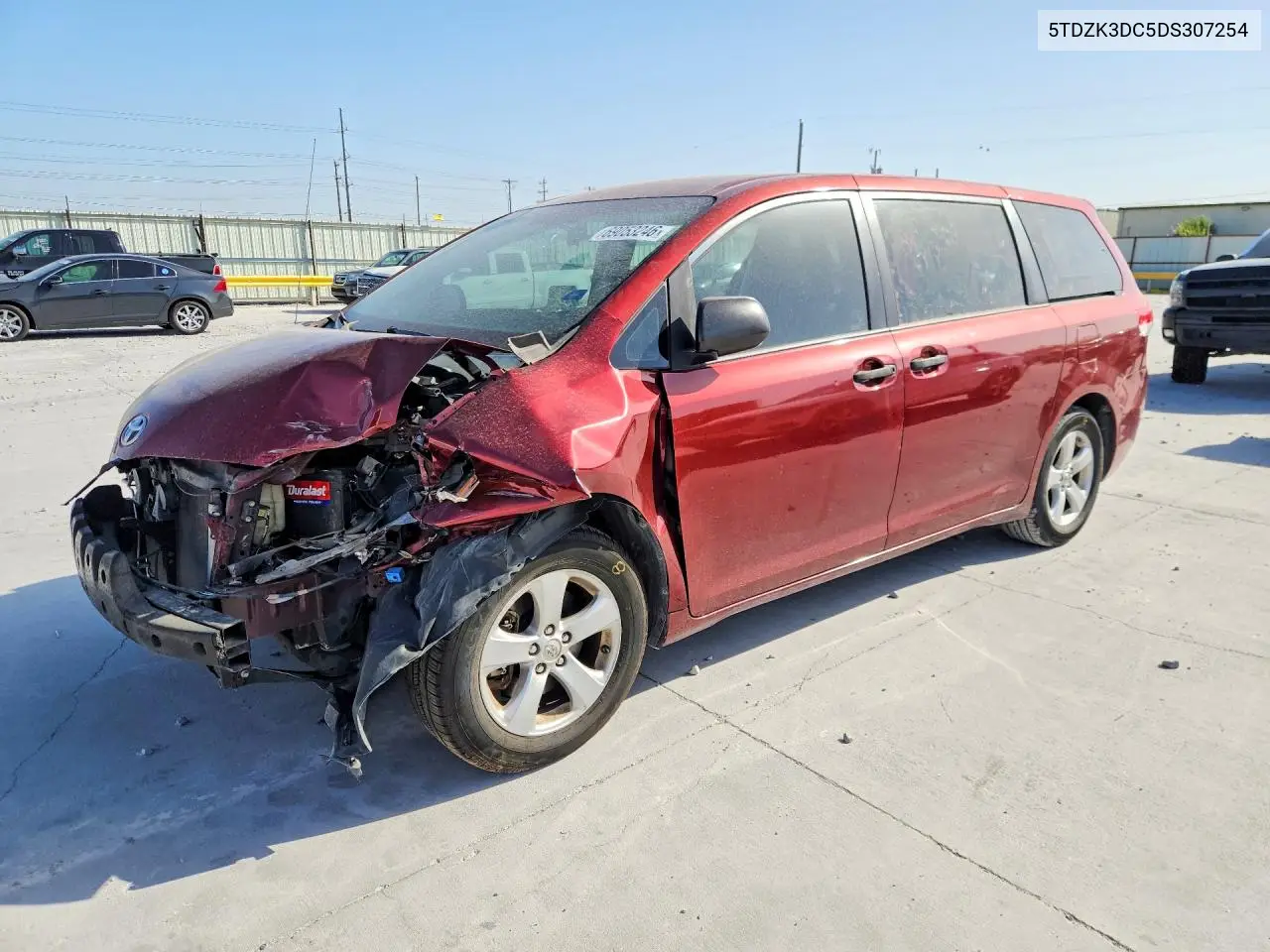 TOYOTA SIENNA 2013, VIN 5TDZK3DC5DS307254