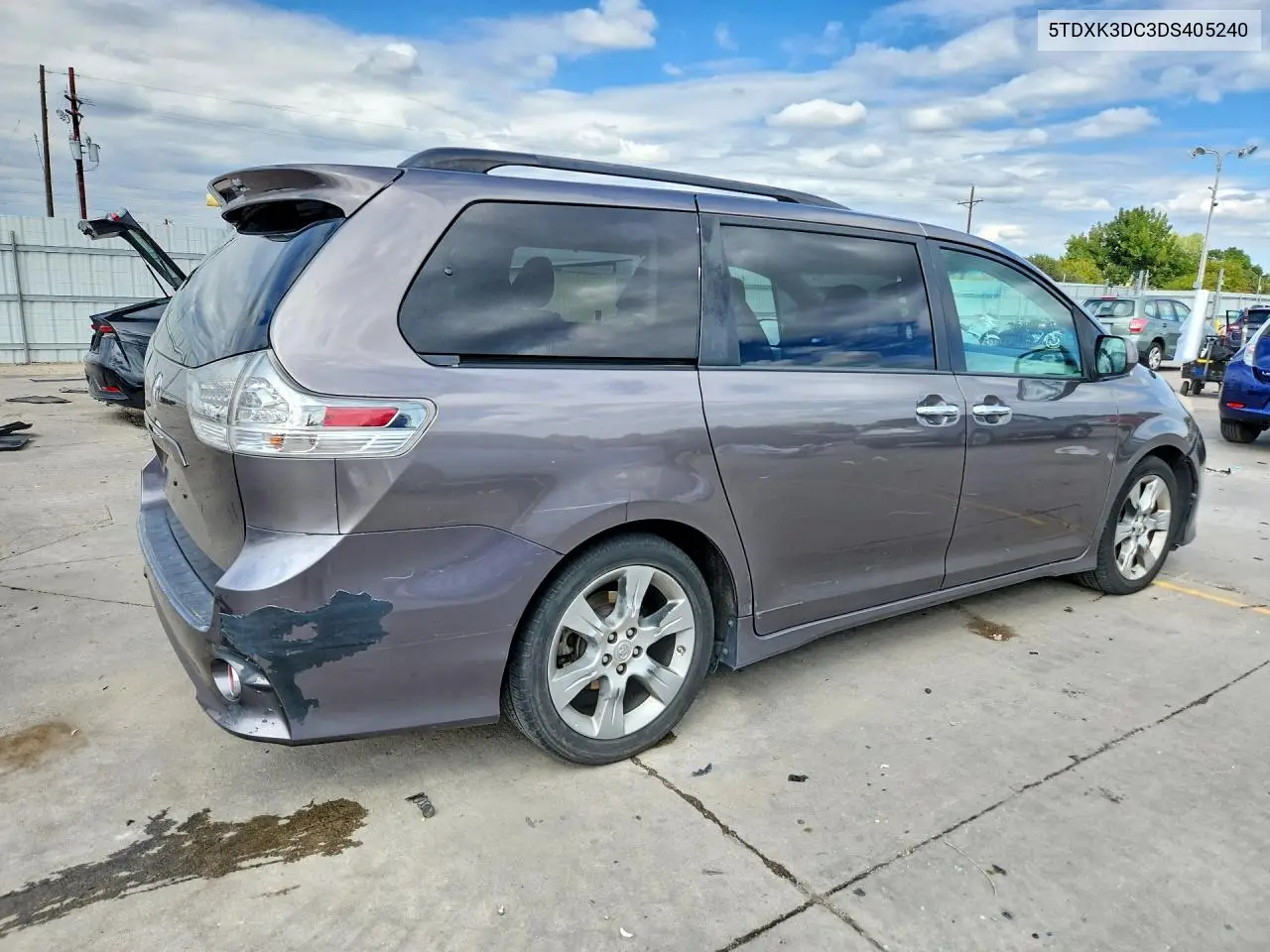2013 TOYOTA SIENNA VIN 5TDXK3DC3DS405240 — фото 3