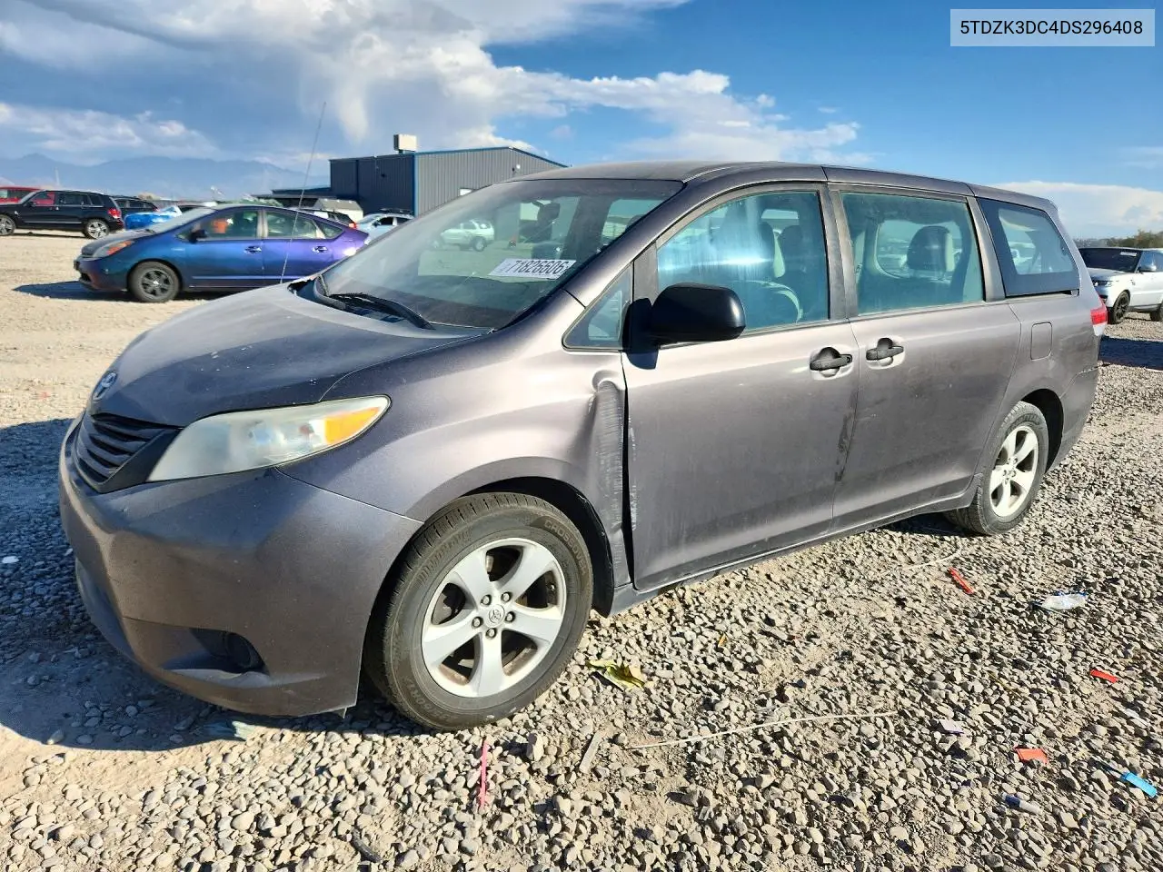 TOYOTA SIENNA 2013, VIN 5TDZK3DC4DS296408