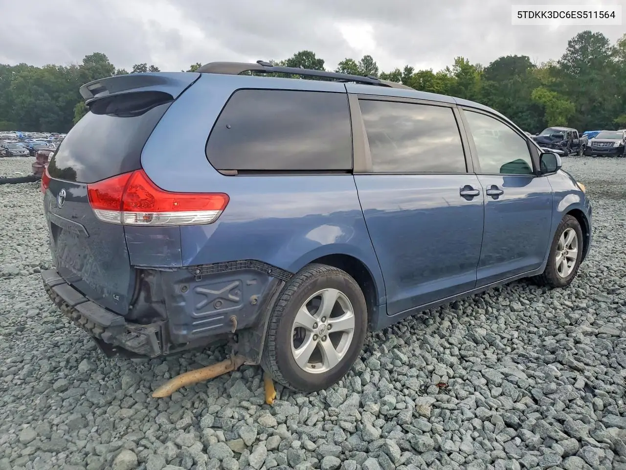 2014 TOYOTA SIENNA VIN 5TDKK3DC6ES511564 — фото 3