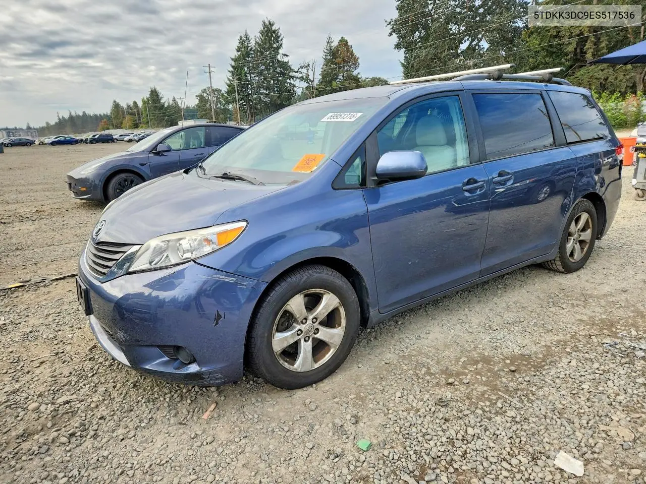 TOYOTA SIENNA 2014, VIN 5TDKK3DC9ES517536