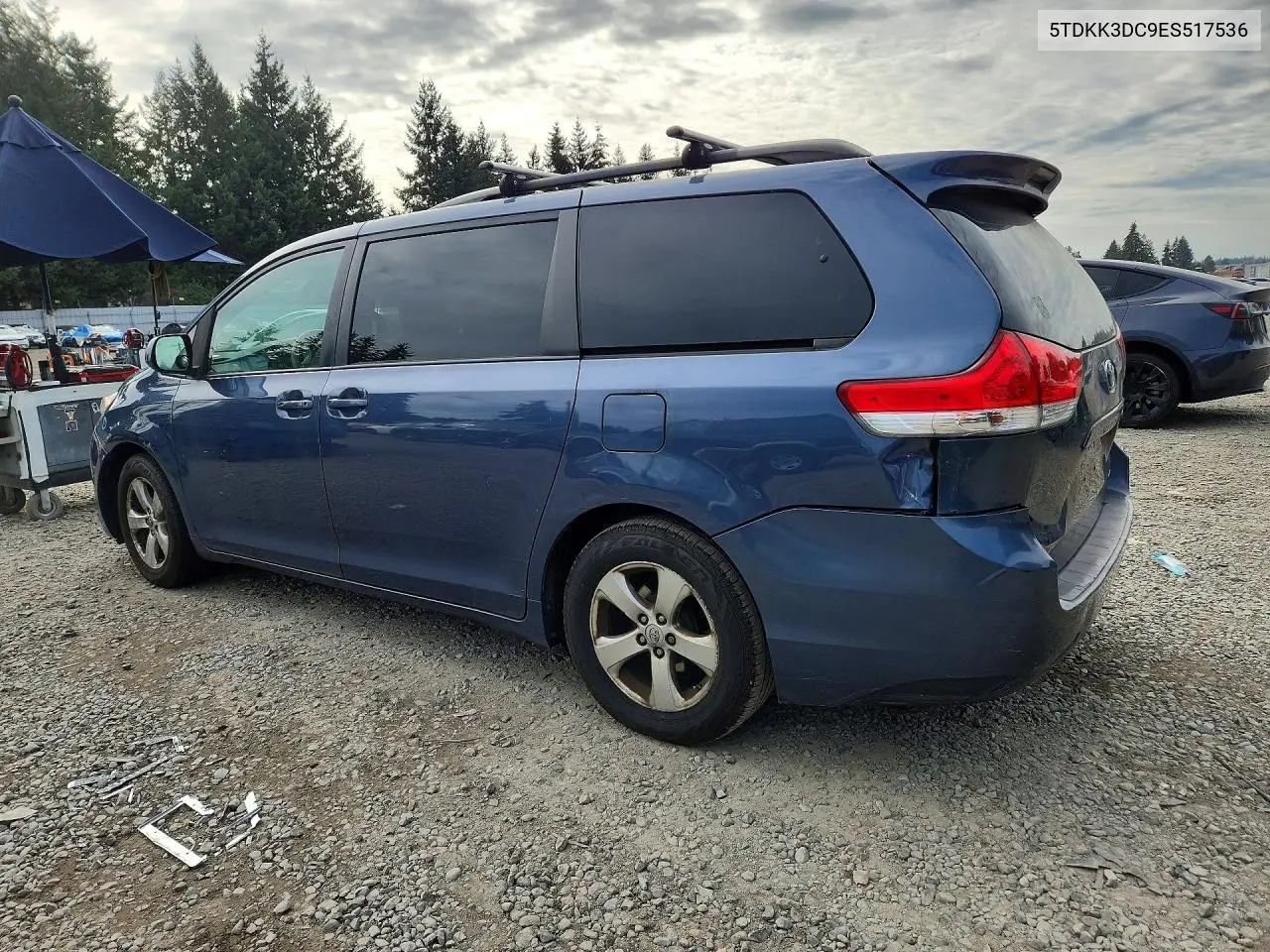 2014 TOYOTA SIENNA VIN 5TDKK3DC9ES517536 — фото 2