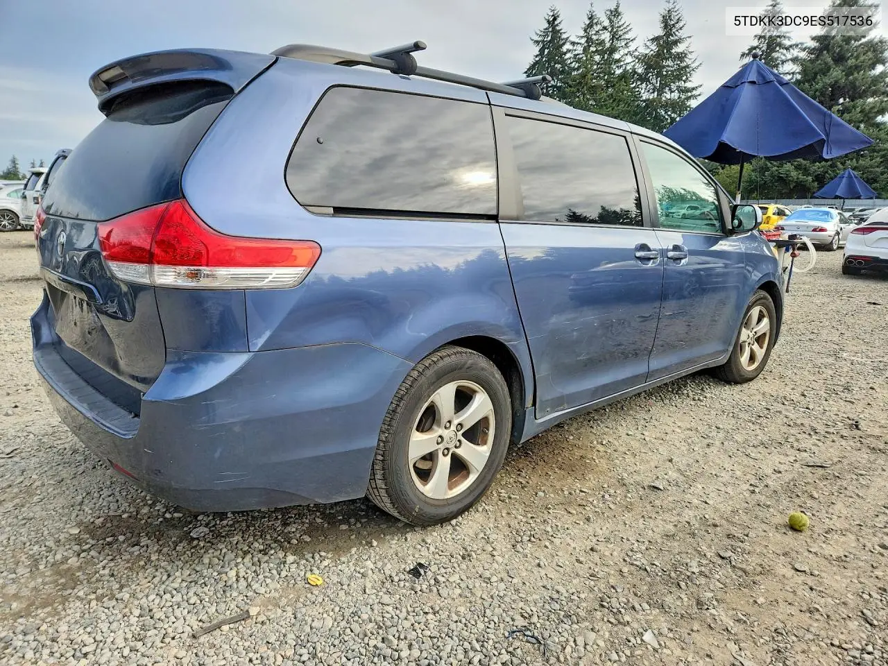 2014 TOYOTA SIENNA VIN 5TDKK3DC9ES517536 — фото 3