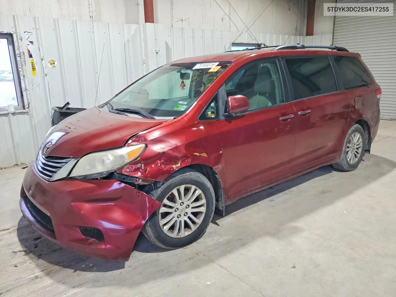 TOYOTA SIENNA 2014, VIN 5TDYK3DC2ES417255