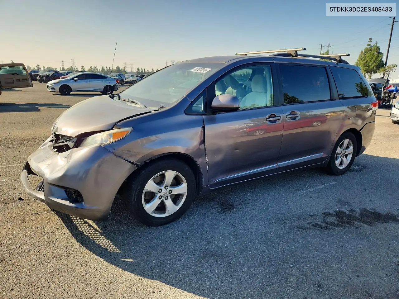 TOYOTA SIENNA 2014, VIN 5TDKK3DC2ES408433