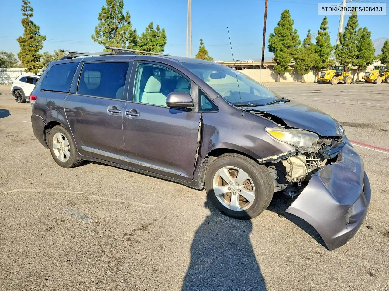 2014 TOYOTA SIENNA VIN 5TDKK3DC2ES408433 — фото 4