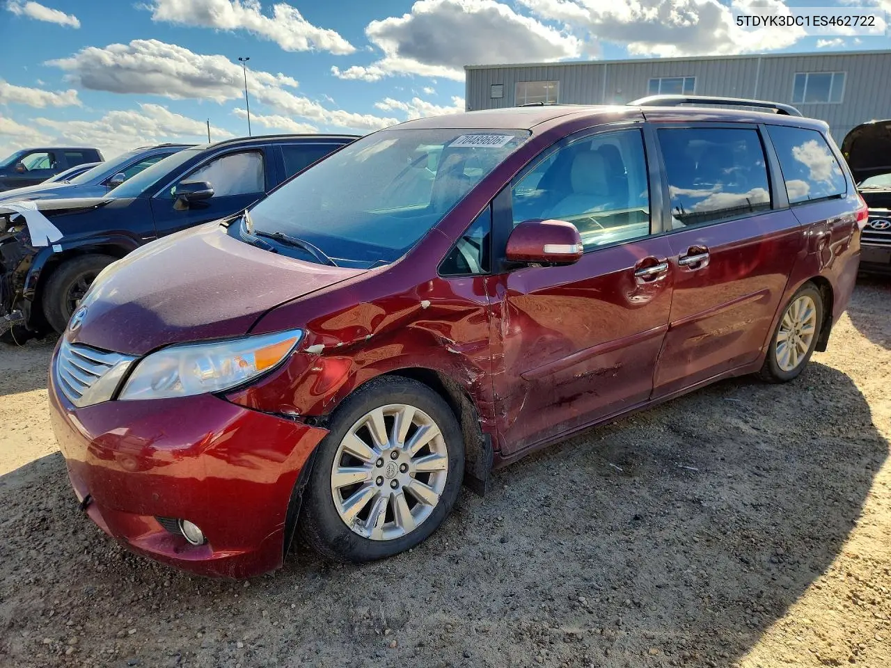 TOYOTA SIENNA 2014, VIN 5TDYK3DC1ES462722