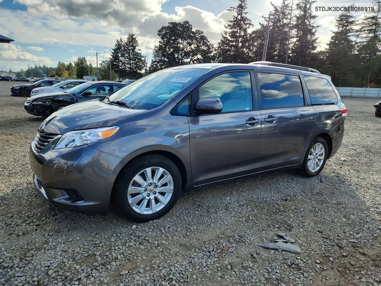 TOYOTA SIENNA 2014, VIN 5TDJK3DC8ES088918