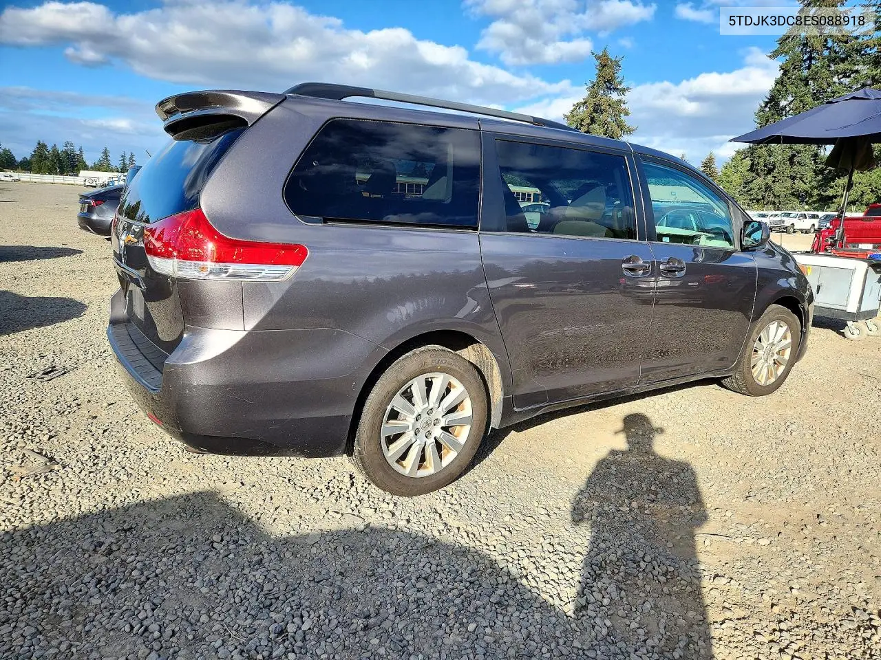 2014 TOYOTA SIENNA VIN 5TDJK3DC8ES088918 — фото 3