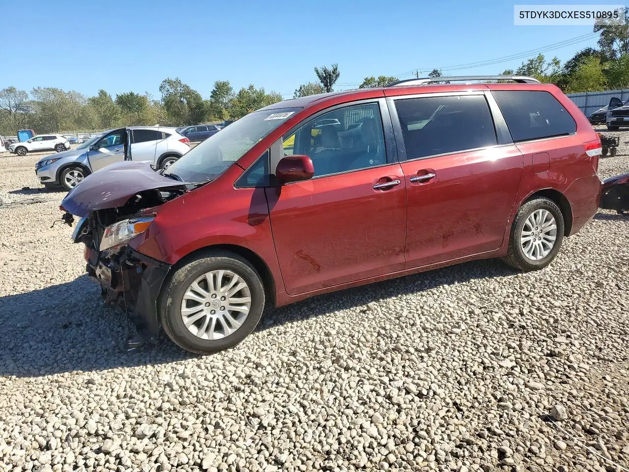 TOYOTA SIENNA 2014, VIN 5TDYK3DCXES510895