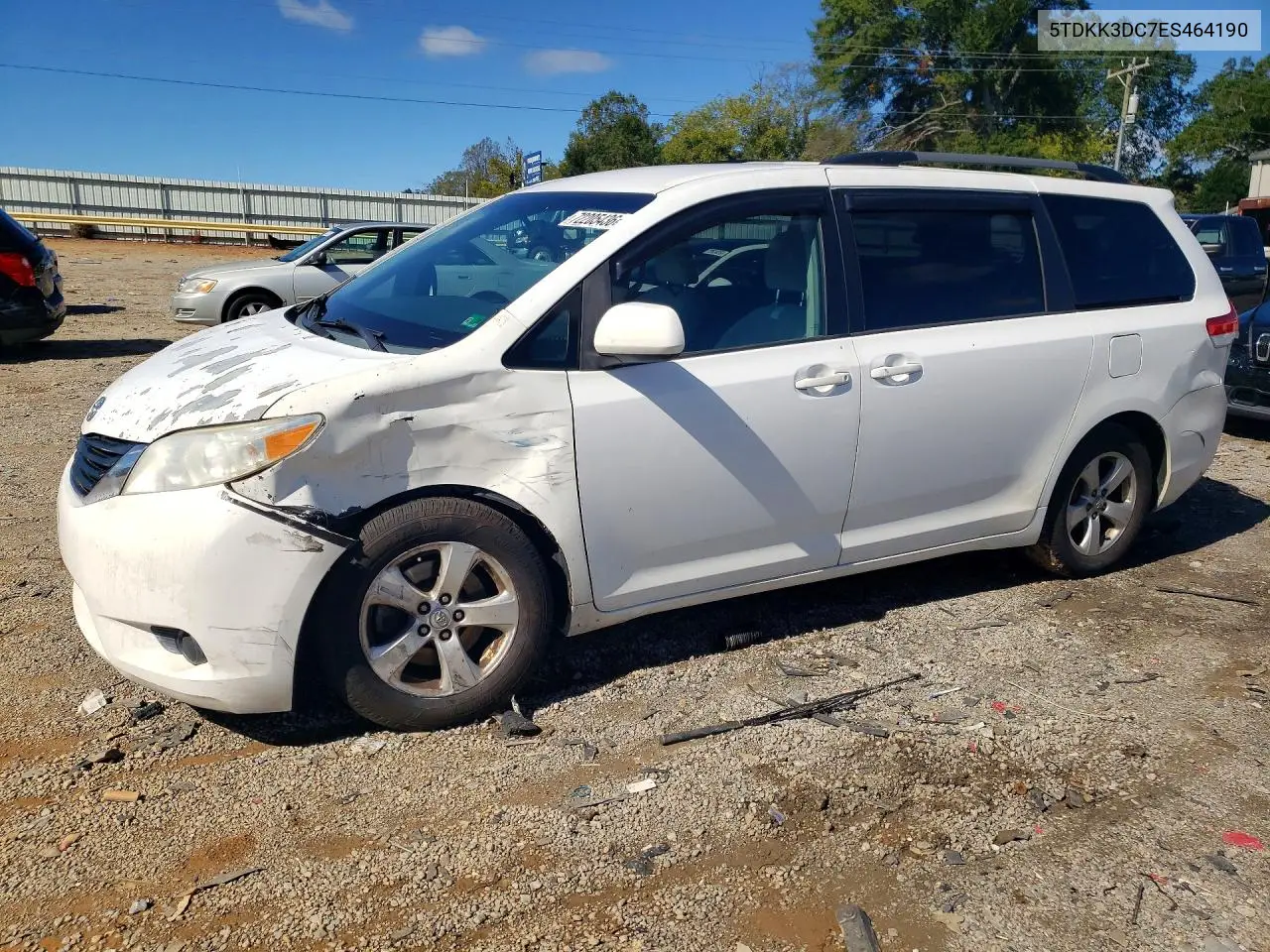 TOYOTA SIENNA 2014, VIN 5TDKK3DC7ES464190