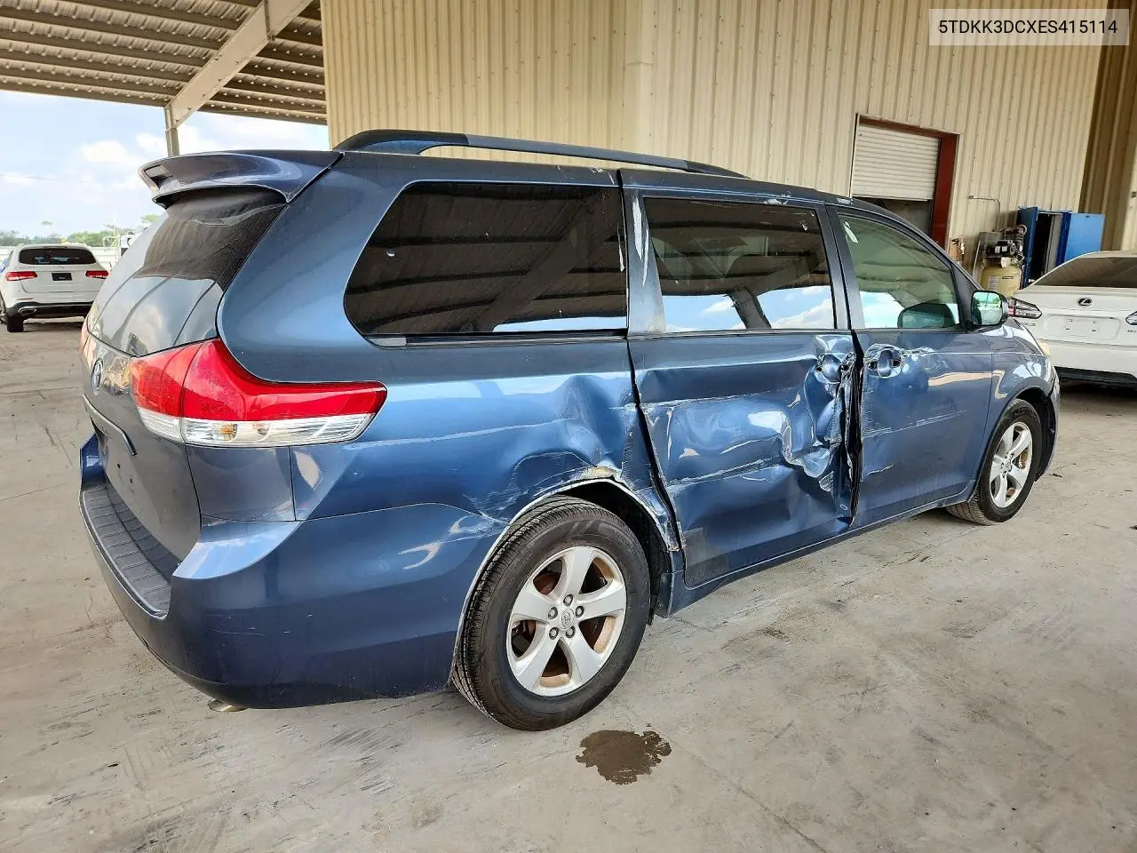 2014 TOYOTA SIENNA VIN 5TDKK3DCXES415114 — фото 3