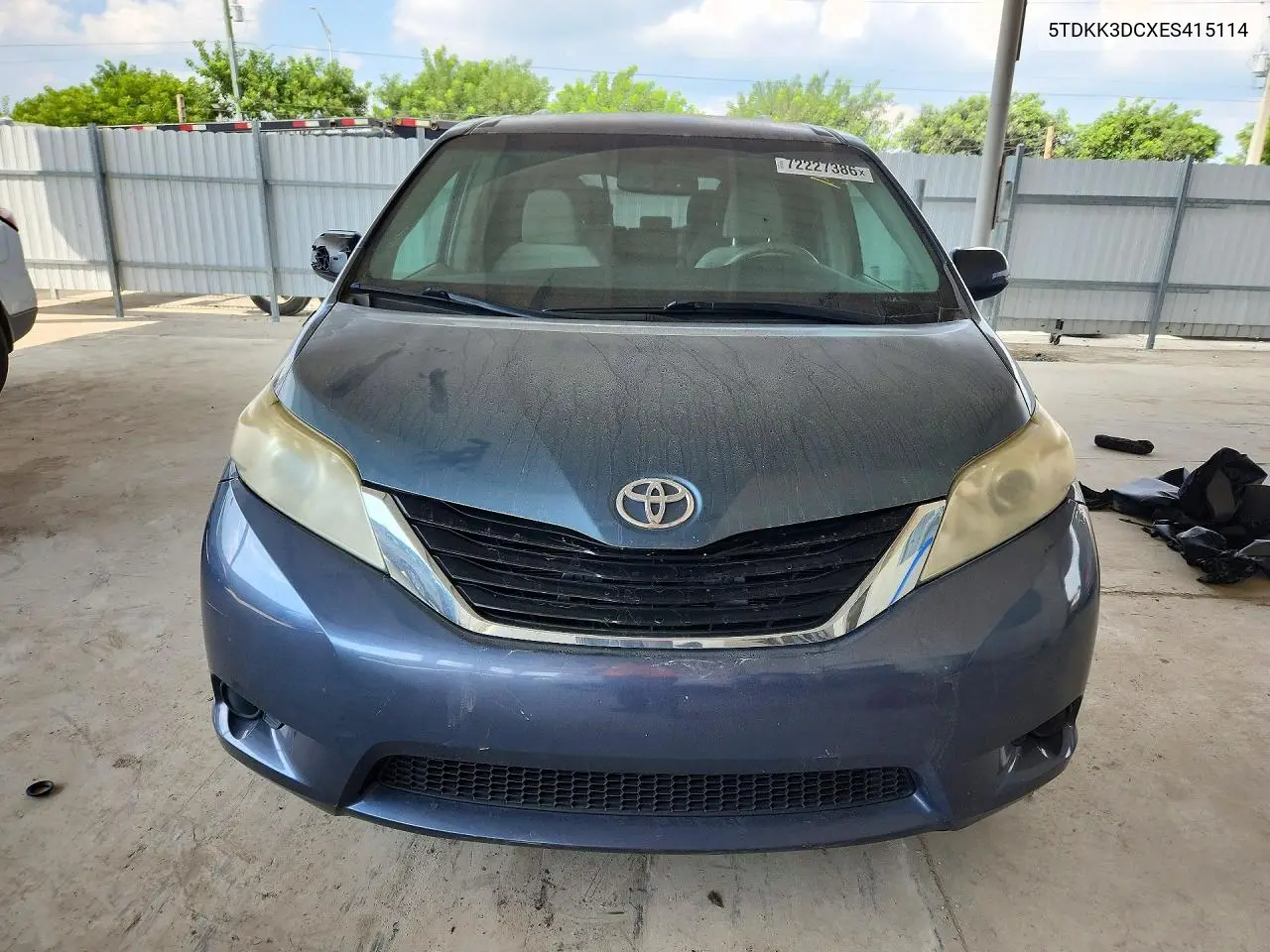 2014 TOYOTA SIENNA VIN 5TDKK3DCXES415114 — фото 5