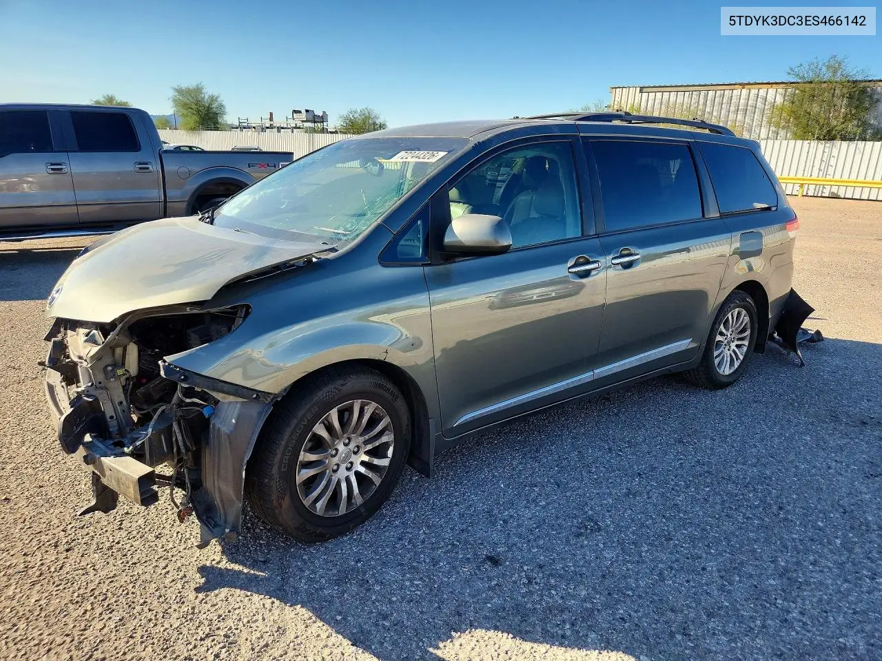 TOYOTA SIENNA 2014, VIN 5TDYK3DC3ES466142