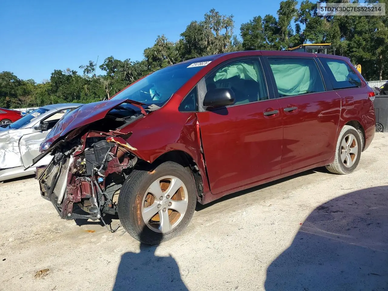 TOYOTA SIENNA 2014, VIN 5TDZK3DC7ES525214