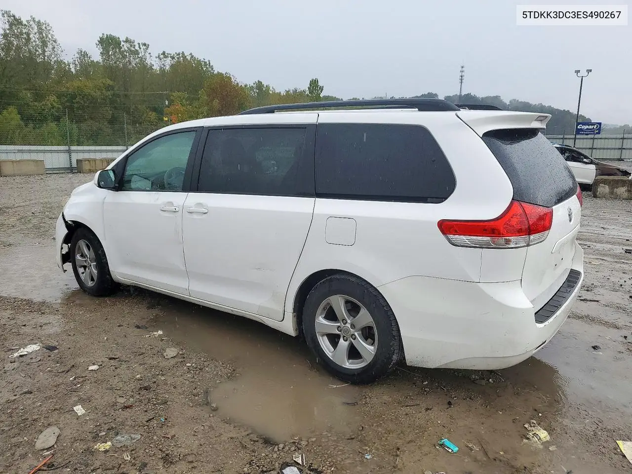 2014 TOYOTA SIENNA VIN 5TDKK3DC3ES490267 — фото 2