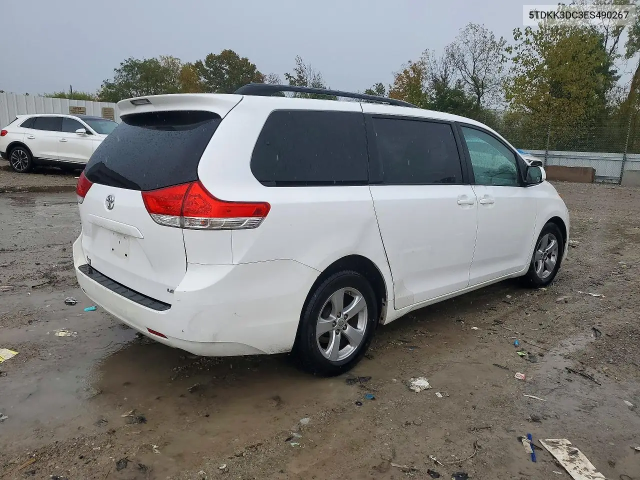 2014 TOYOTA SIENNA VIN 5TDKK3DC3ES490267 — фото 3