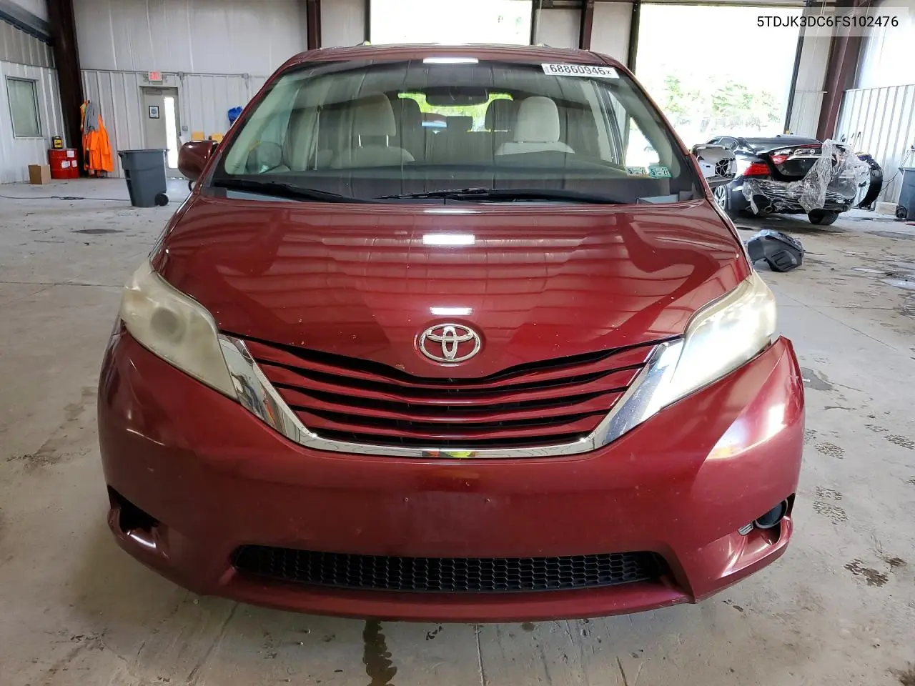 2015 TOYOTA SIENNA VIN 5TDJK3DC6FS102476 — фото 5