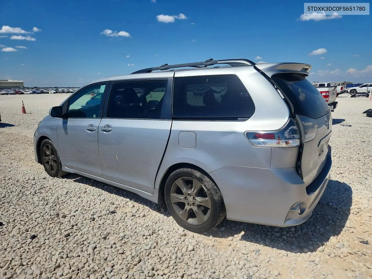 2015 TOYOTA SIENNA VIN 5TDXK3DC0FS651780 — фото 2