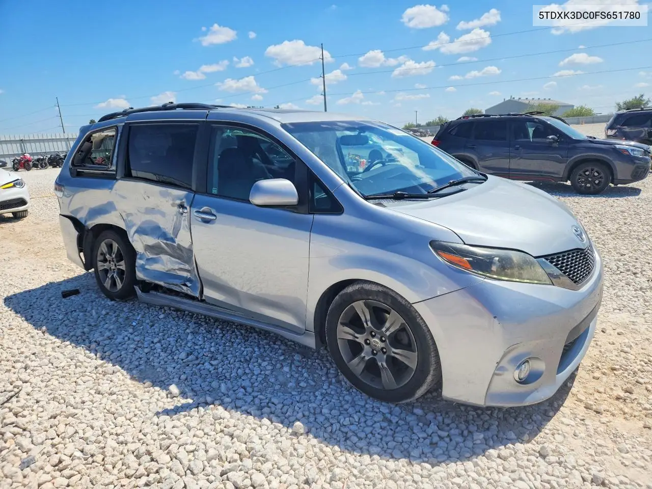 2015 TOYOTA SIENNA VIN 5TDXK3DC0FS651780 — фото 4