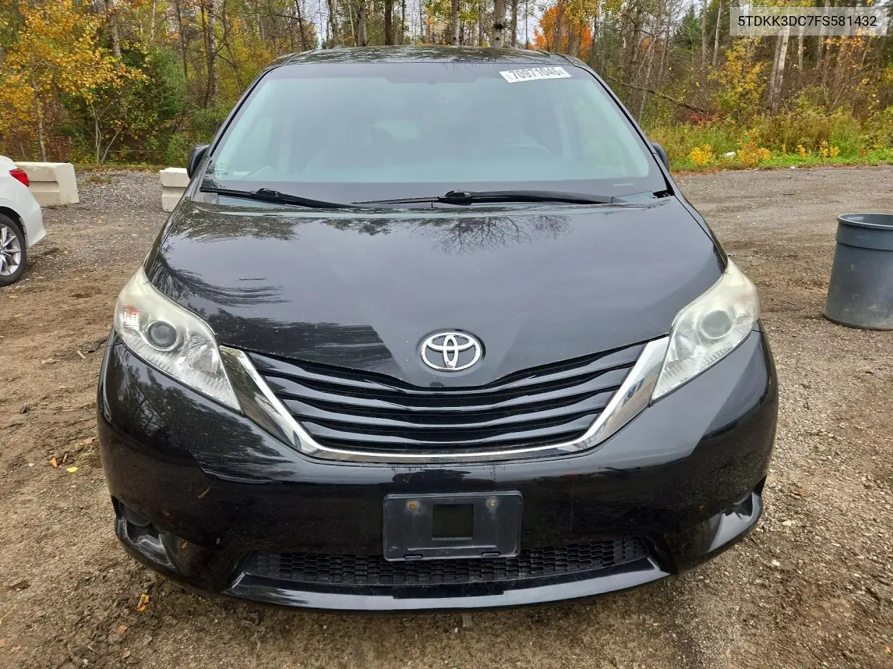 2015 TOYOTA SIENNA VIN 5TDKK3DC7FS581432 — фото 5