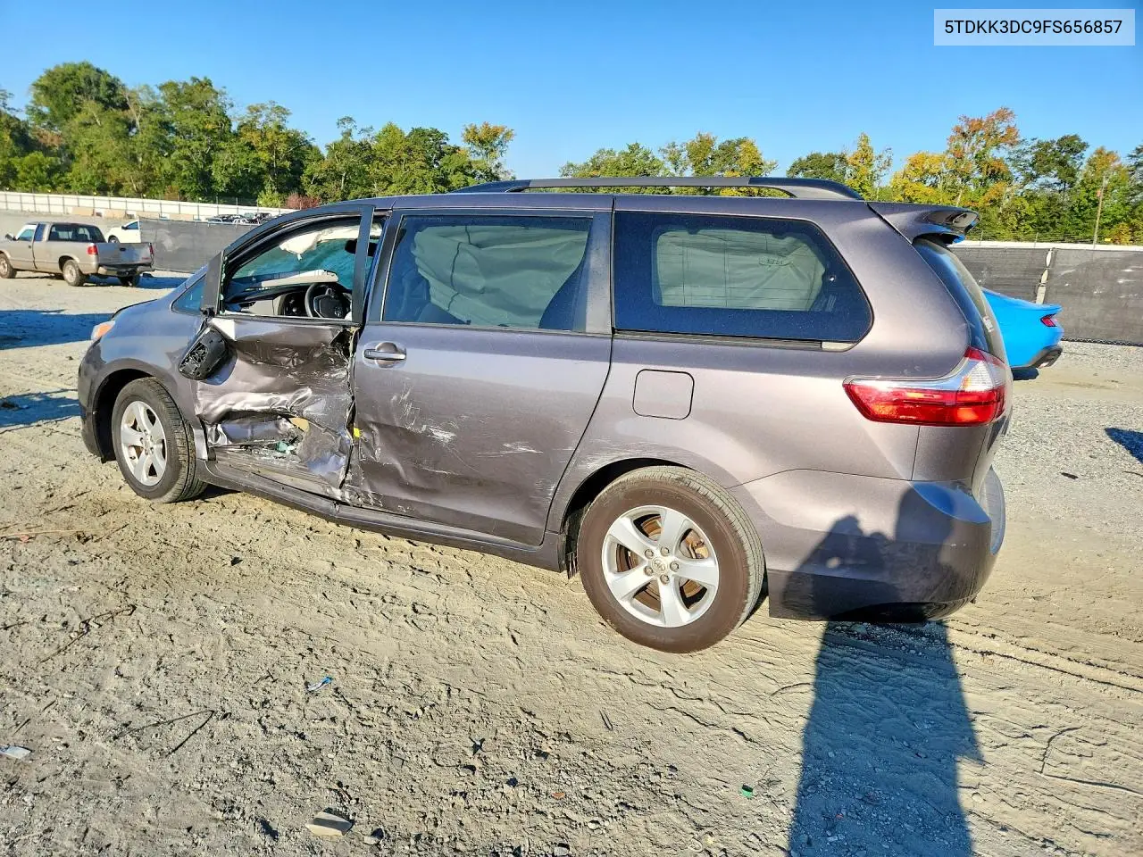 2015 TOYOTA SIENNA VIN 5TDKK3DC9FS656857 — фото 2