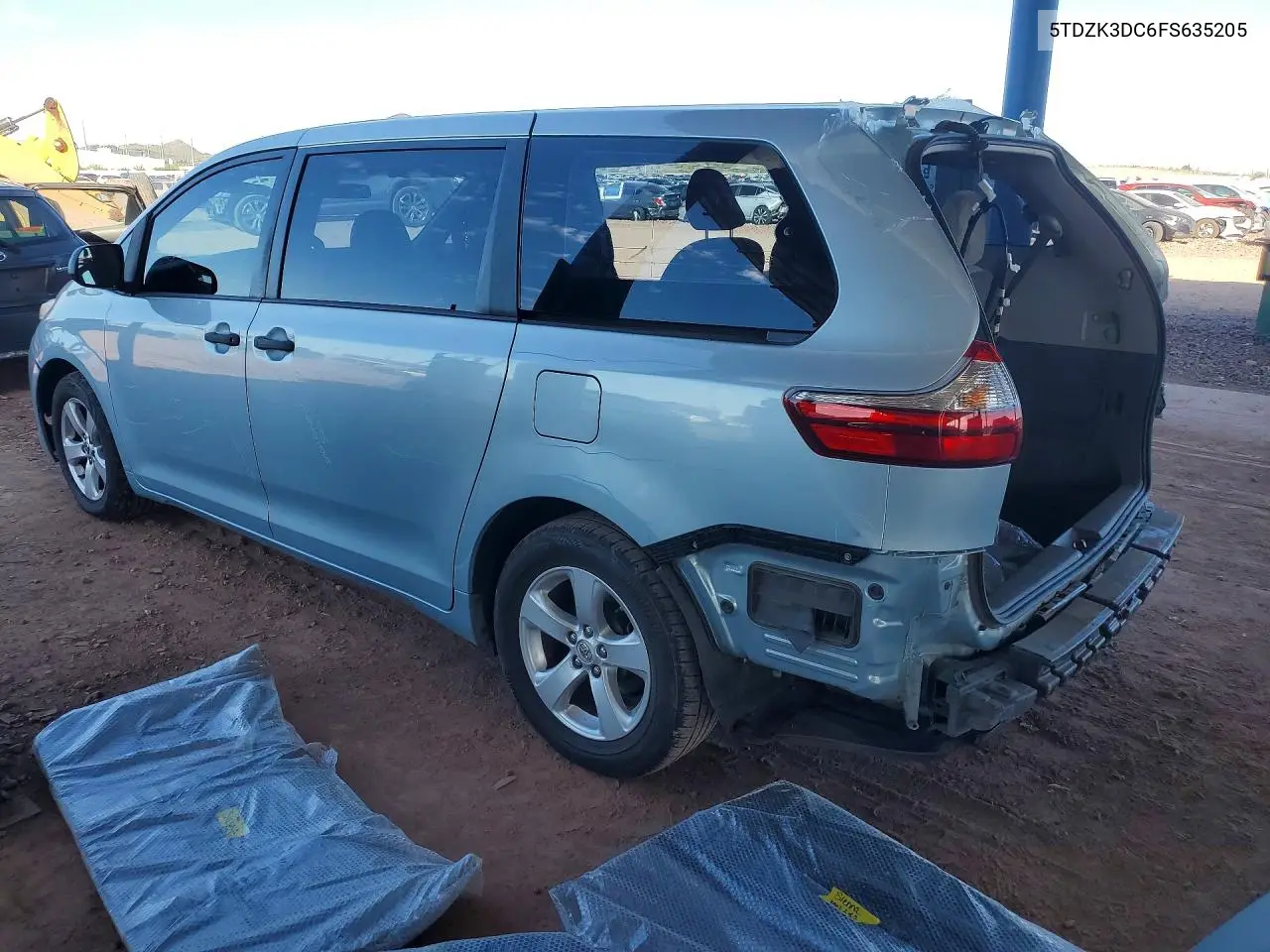 2015 TOYOTA SIENNA VIN 5TDZK3DC6FS635205 — фото 2