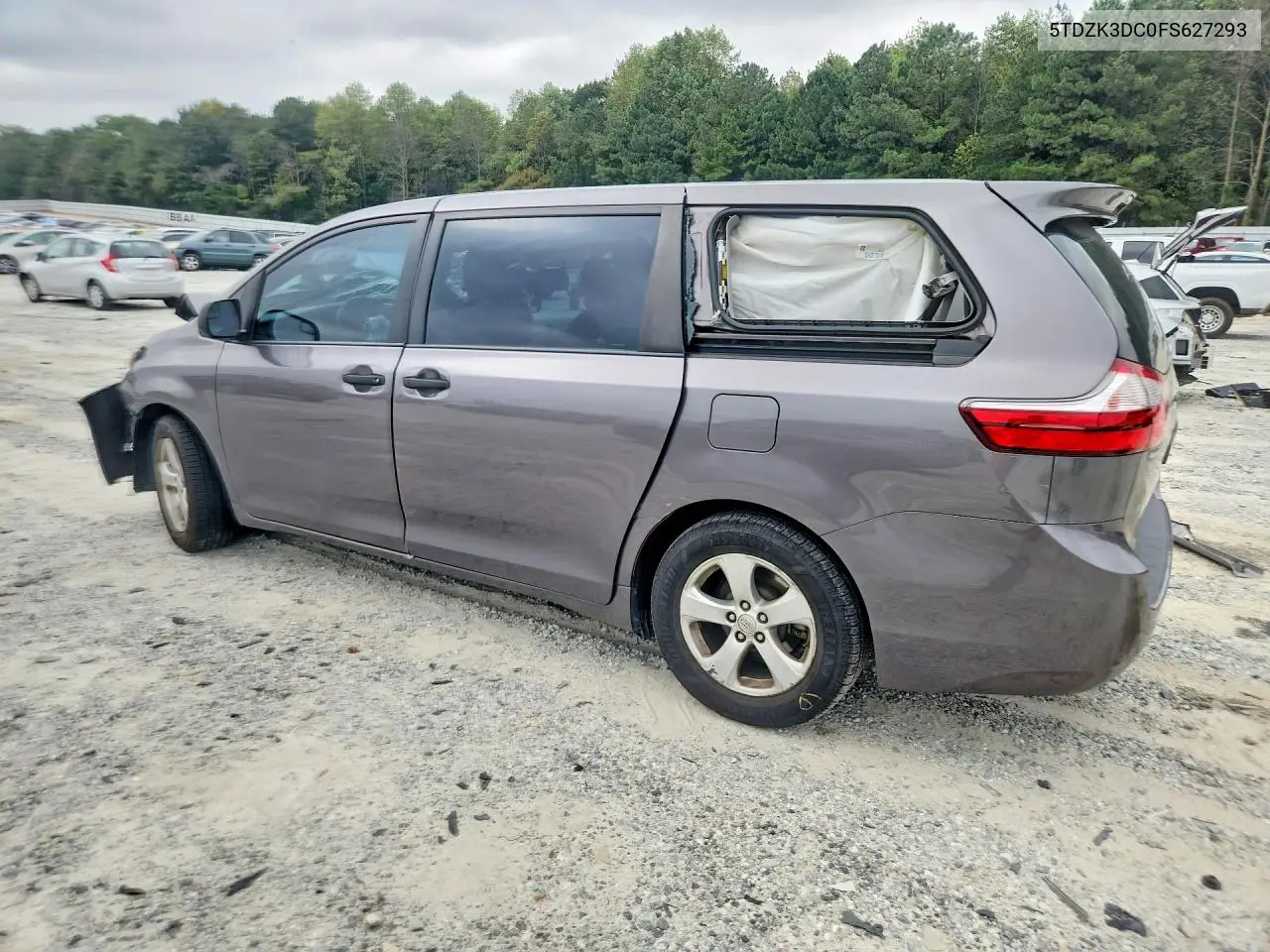 2015 TOYOTA SIENNA VIN 5TDZK3DC0FS627293 — фото 2
