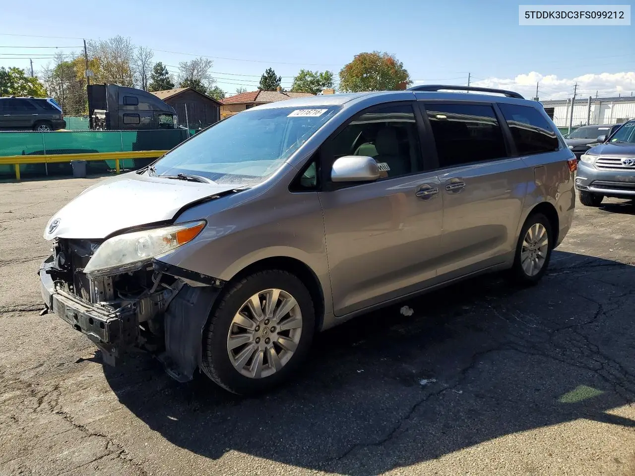 TOYOTA SIENNA 2015, VIN 5TDDK3DC3FS099212