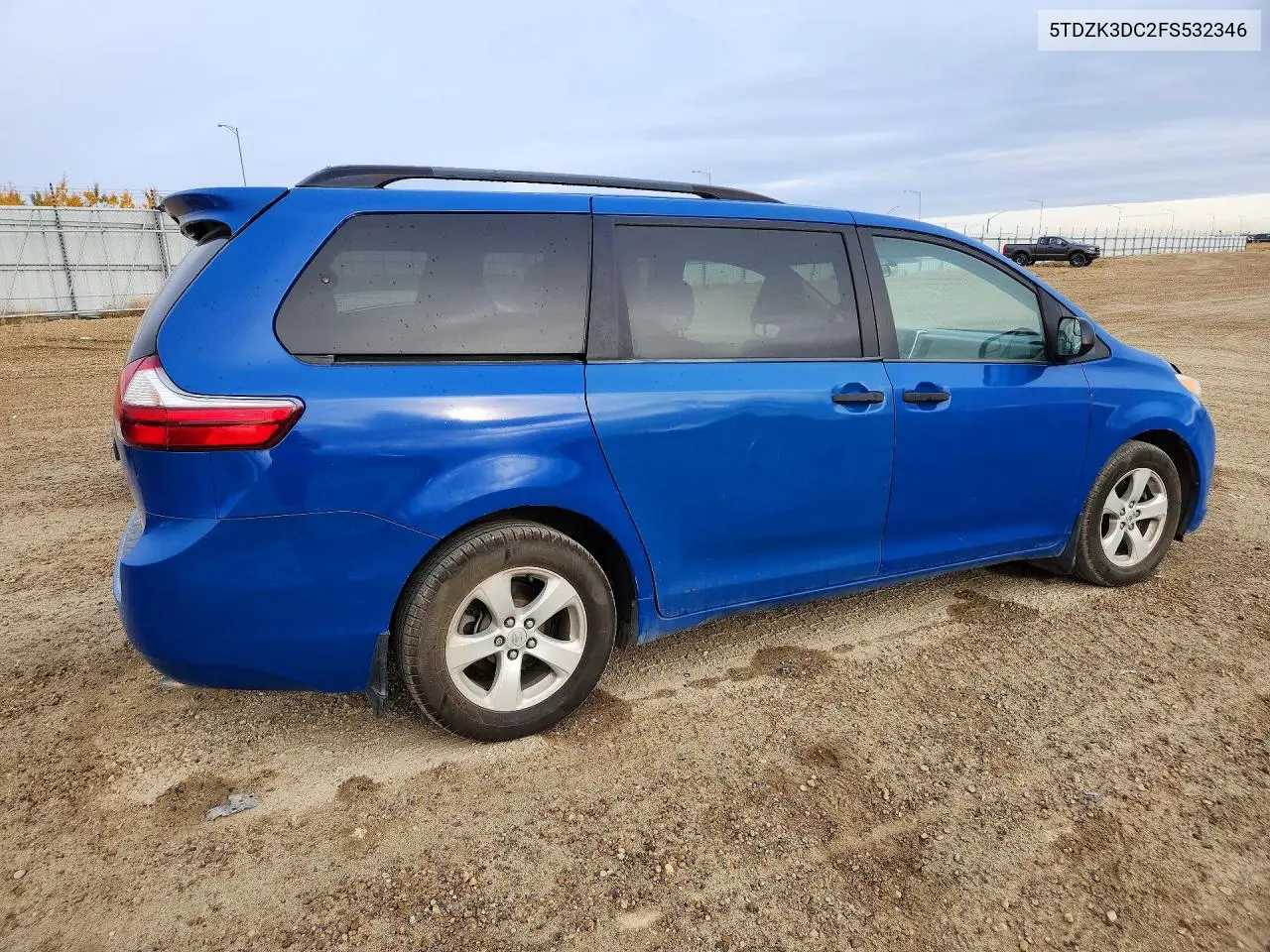 2015 TOYOTA SIENNA VIN 5TDZK3DC2FS532346 — фото 3