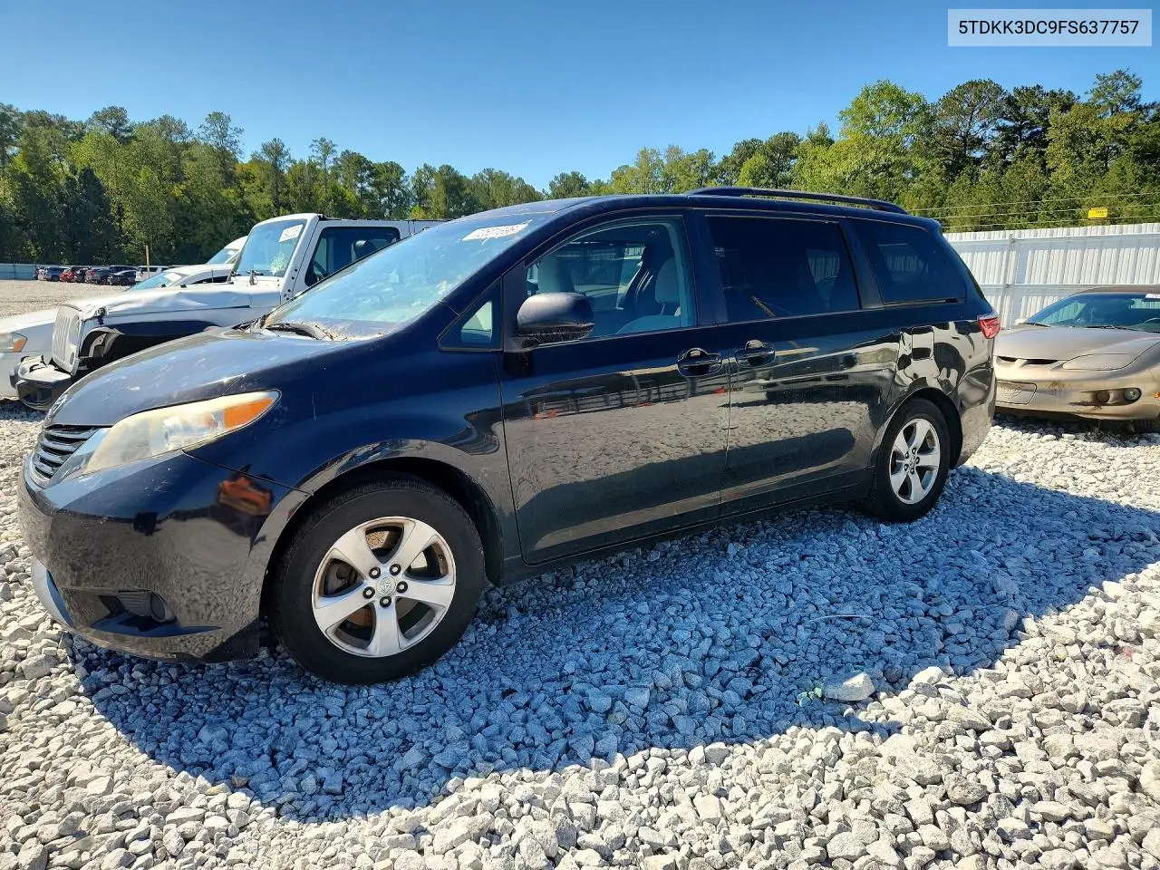 TOYOTA SIENNA 2015, VIN 5TDKK3DC9FS637757