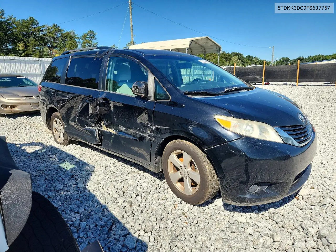 2015 TOYOTA SIENNA VIN 5TDKK3DC9FS637757 — фото 4