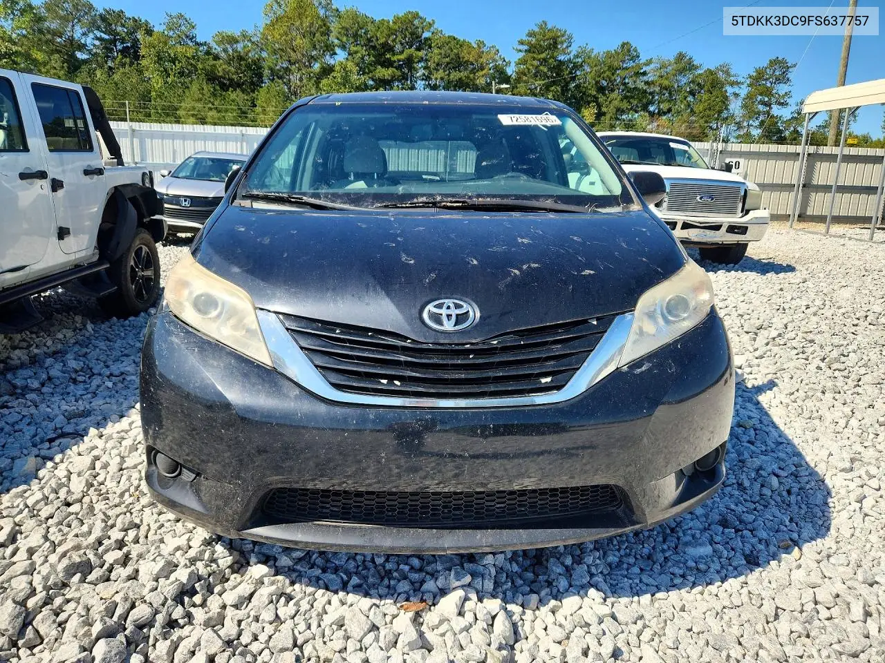 2015 TOYOTA SIENNA VIN 5TDKK3DC9FS637757 — фото 5