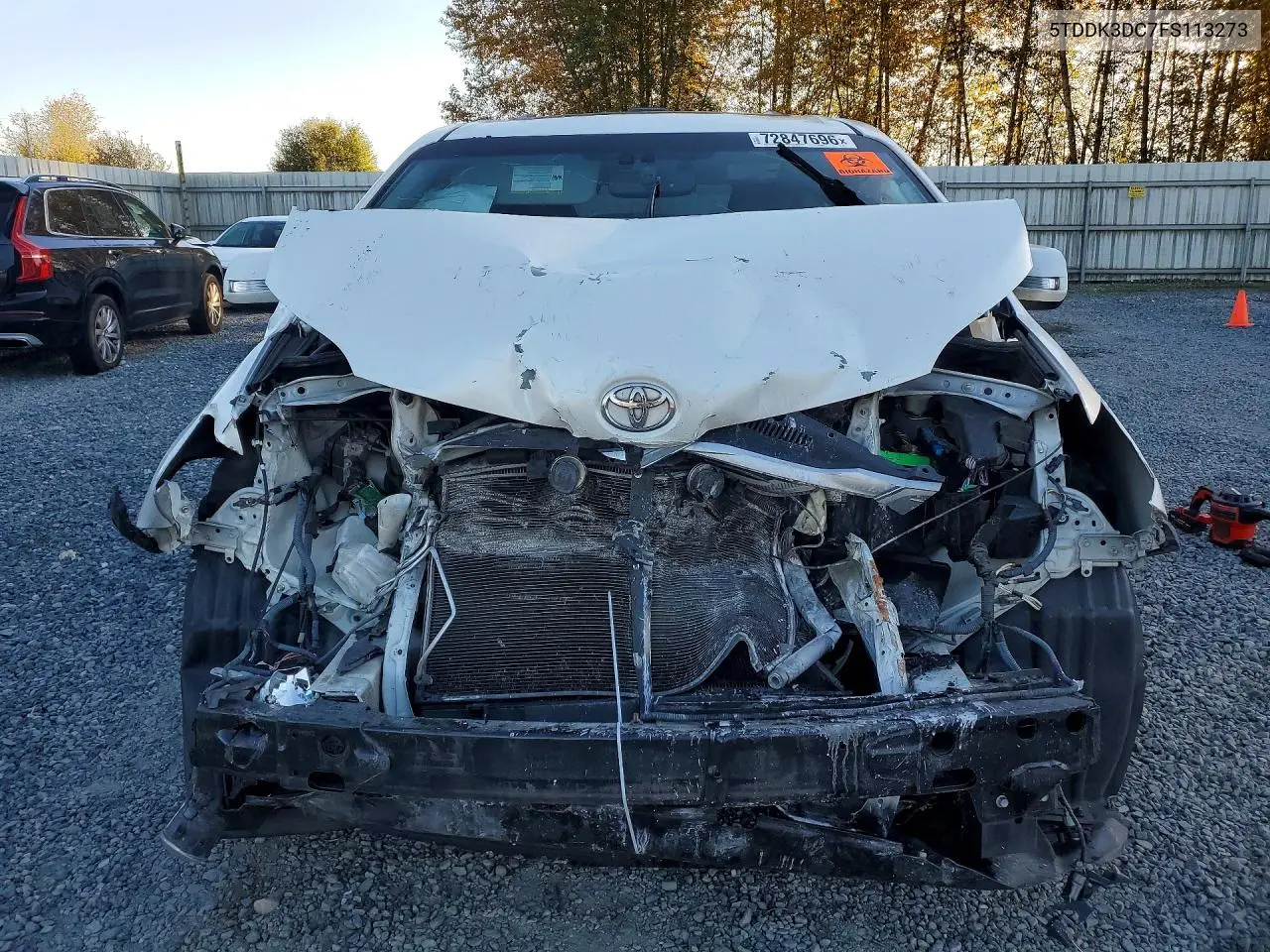 2015 TOYOTA SIENNA VIN 5TDDK3DC7FS113273 — фото 5