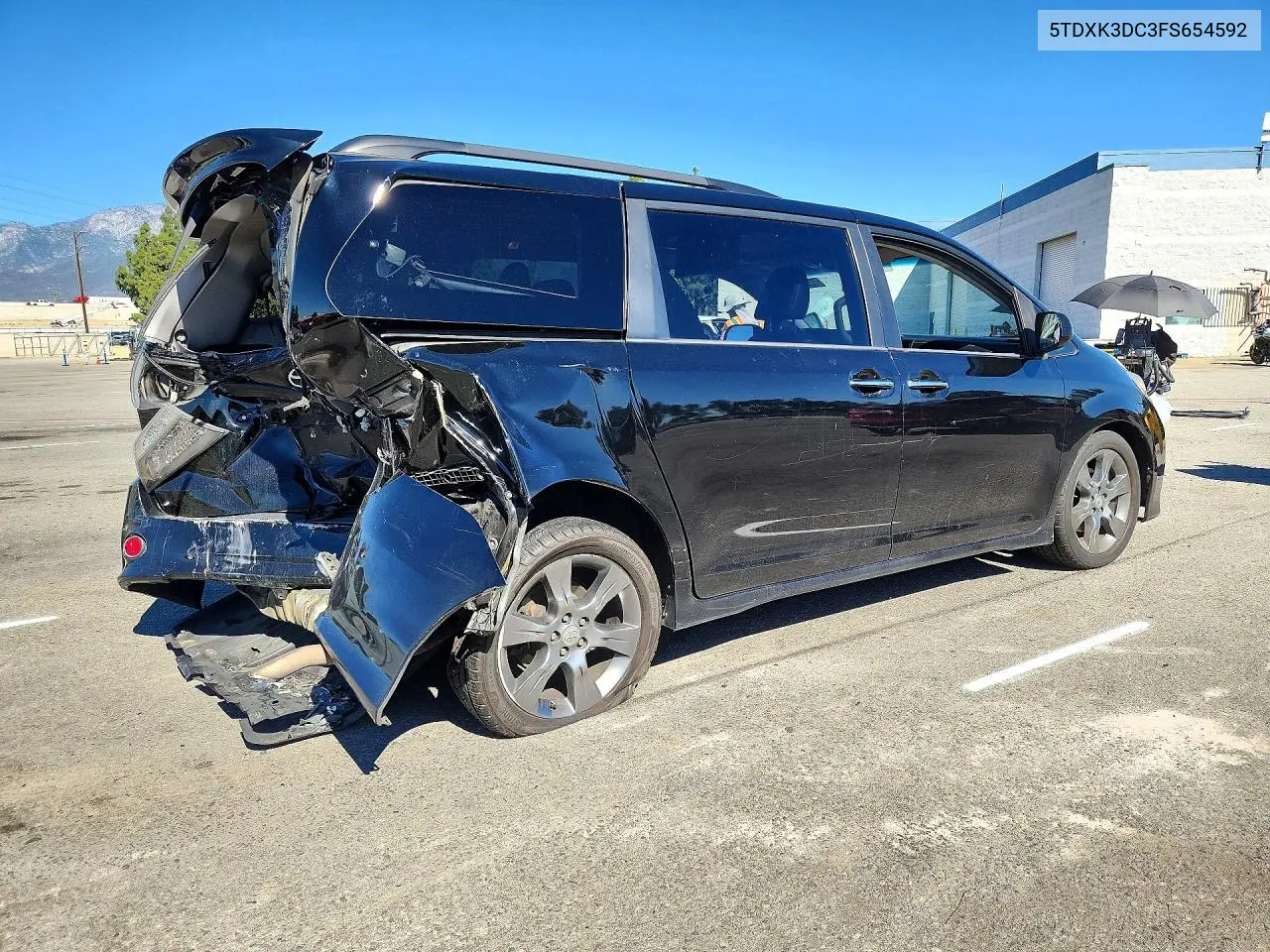 2015 TOYOTA SIENNA VIN 5TDXK3DC3FS654592 — фото 3