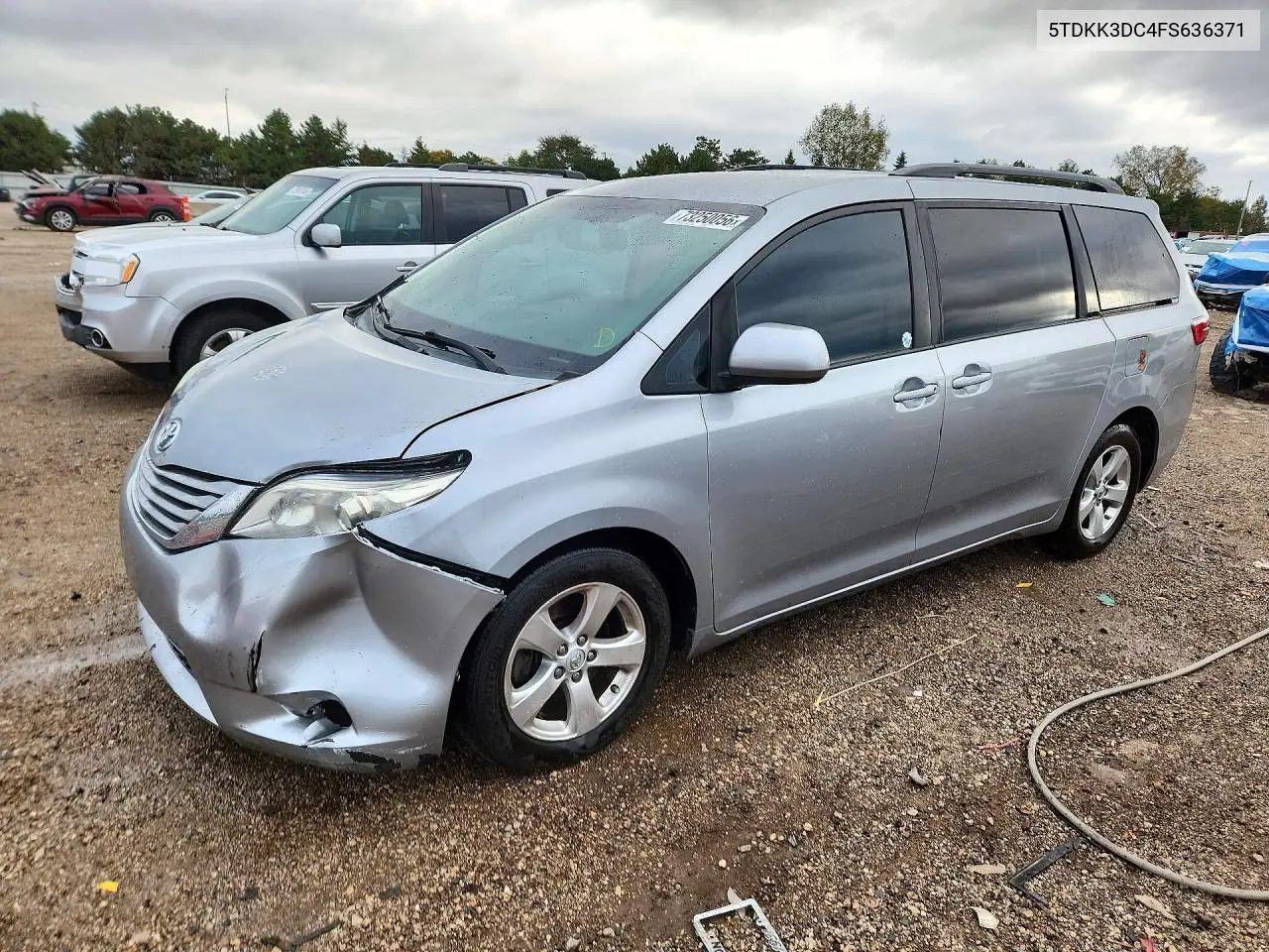 TOYOTA SIENNA 2015, VIN 5TDKK3DC4FS636371