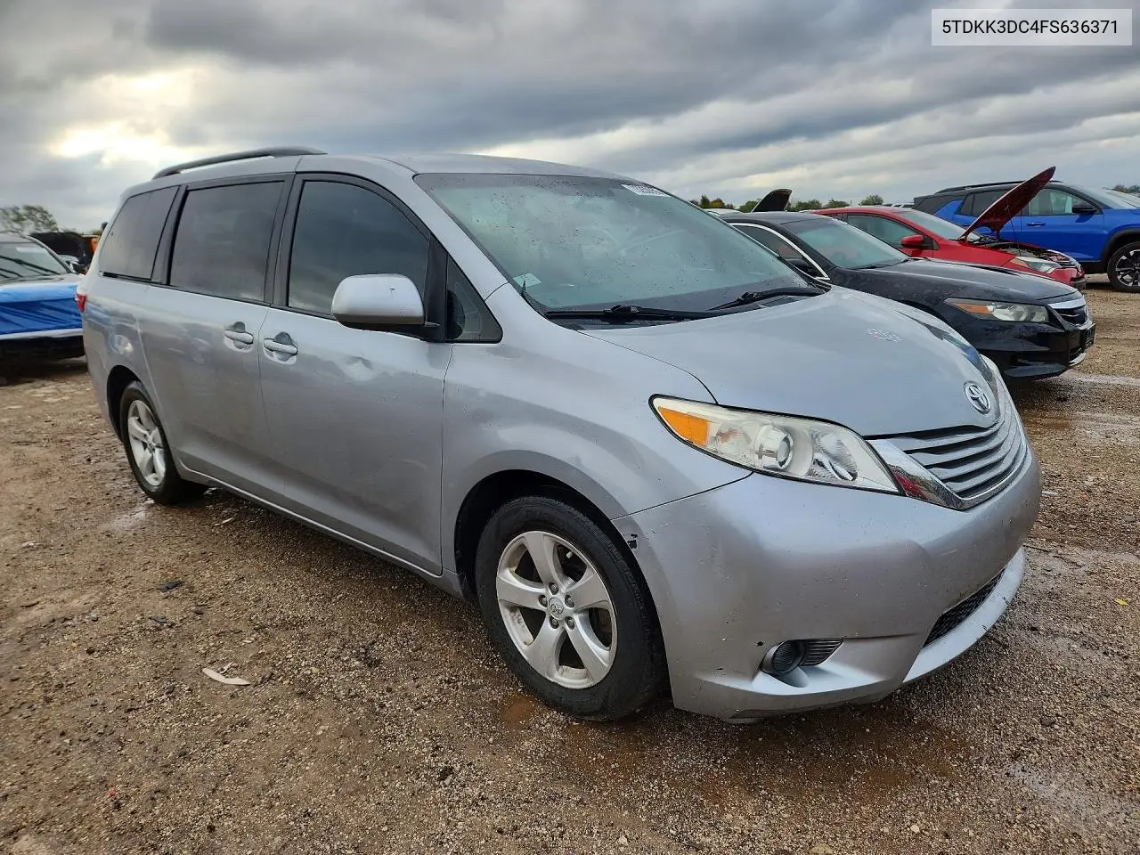 2015 TOYOTA SIENNA VIN 5TDKK3DC4FS636371 — фото 4