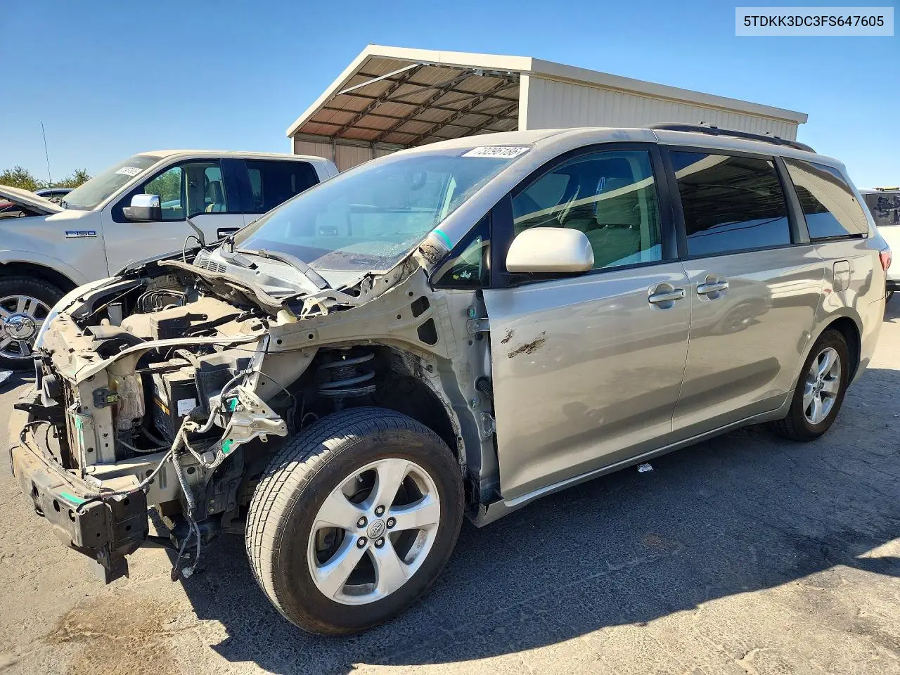 TOYOTA SIENNA 2015, VIN 5TDKK3DC3FS647605