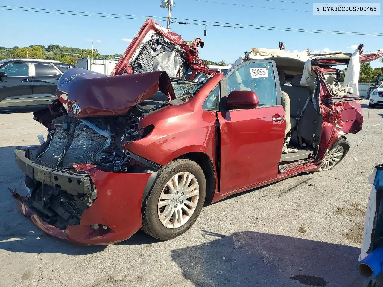 TOYOTA SIENNA 2016, VIN 5TDYK3DC0GS700465