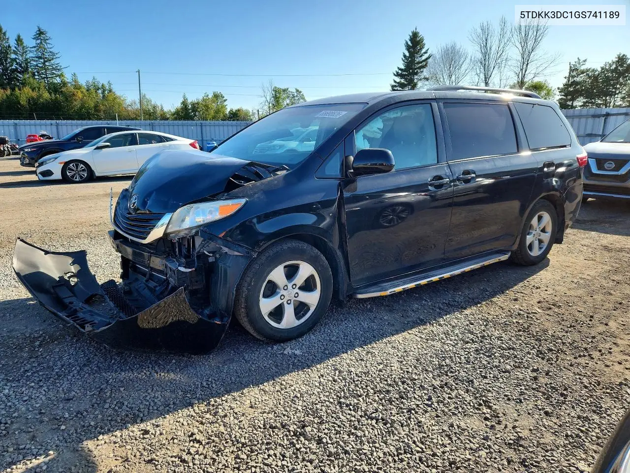 TOYOTA SIENNA 2016, VIN 5TDKK3DC1GS741189