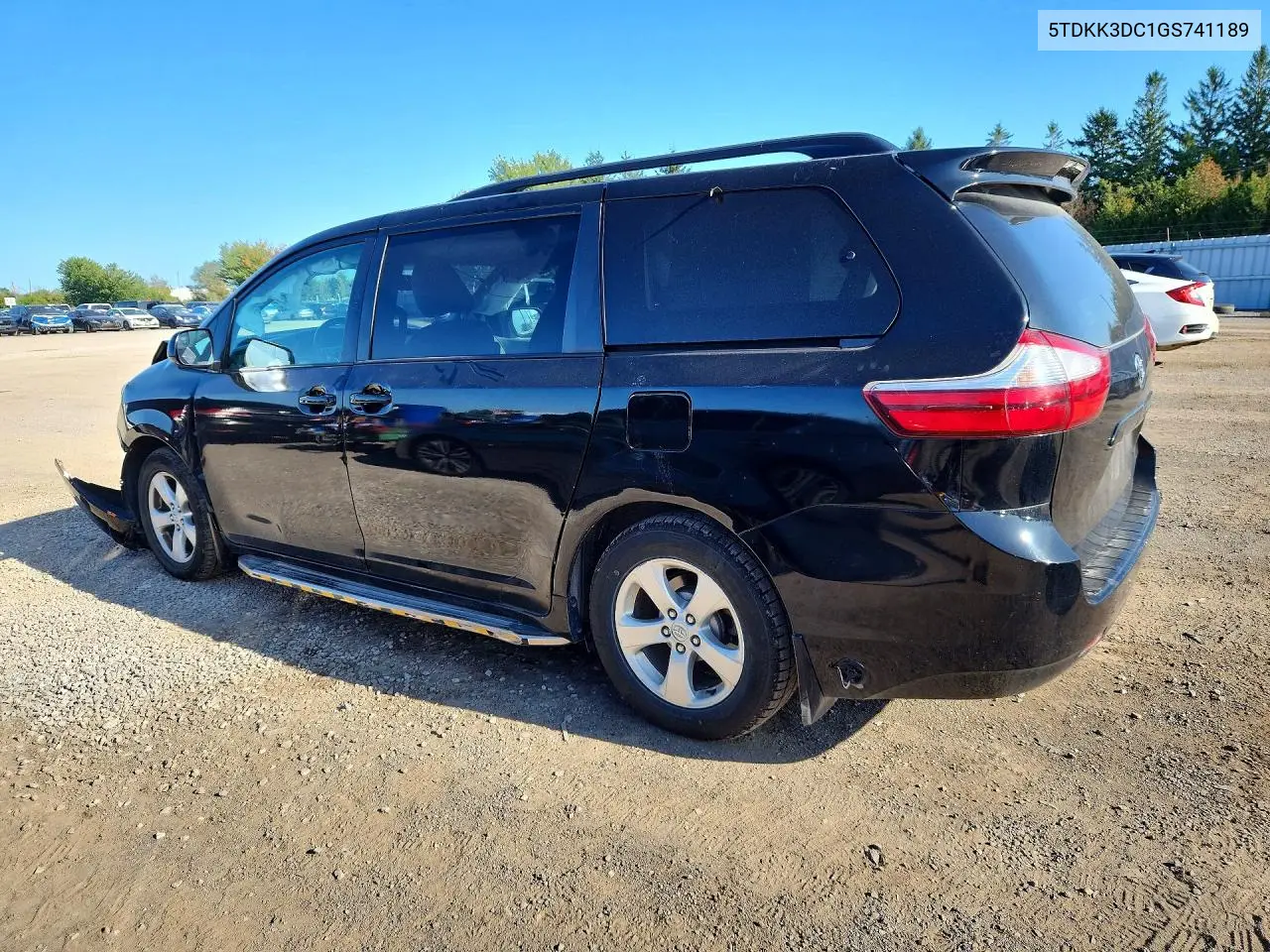 2016 TOYOTA SIENNA VIN 5TDKK3DC1GS741189 — фото 2