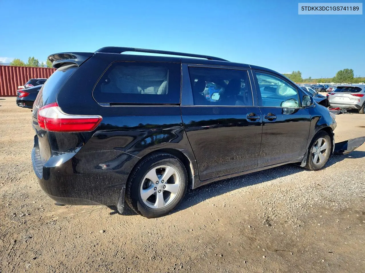 2016 TOYOTA SIENNA VIN 5TDKK3DC1GS741189 — фото 3