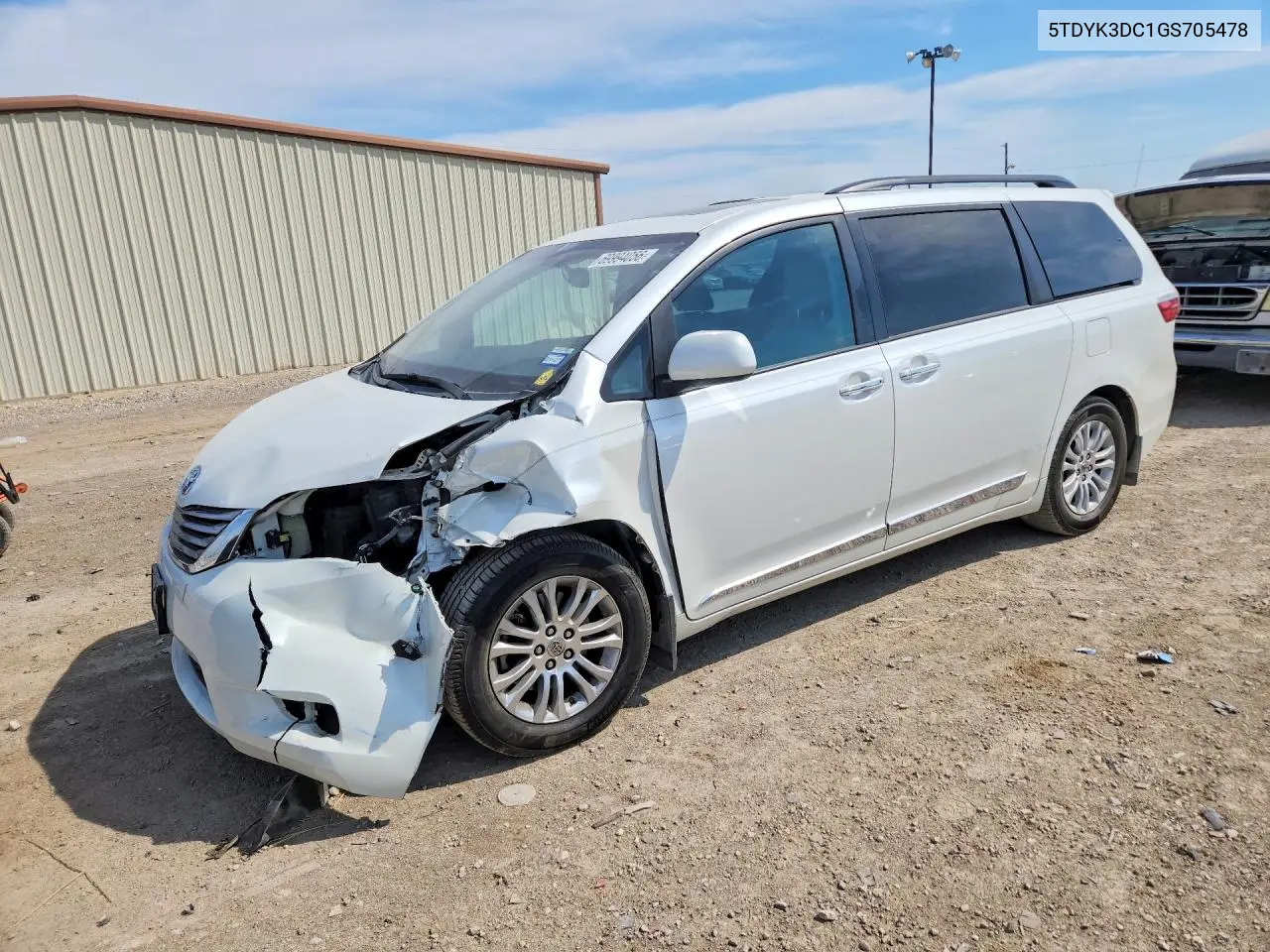 TOYOTA SIENNA 2016, VIN 5TDYK3DC1GS705478