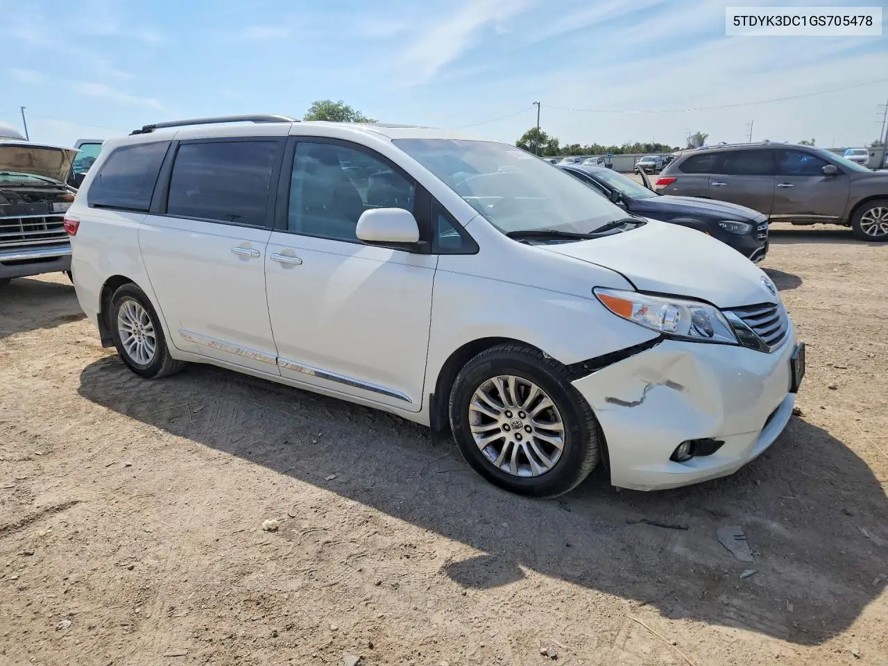 2016 TOYOTA SIENNA VIN 5TDYK3DC1GS705478 — фото 4