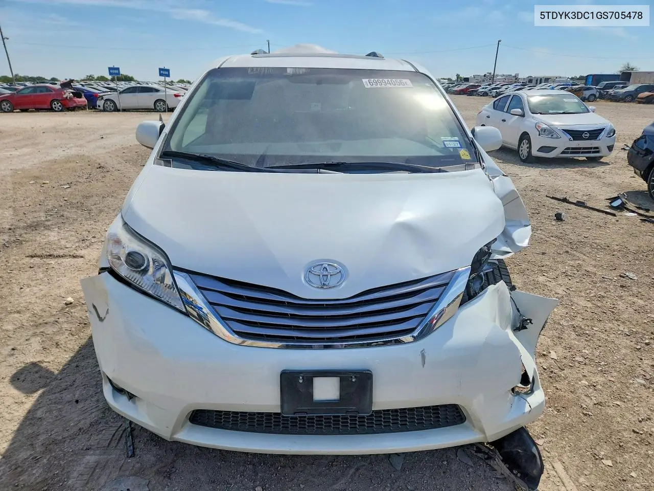 2016 TOYOTA SIENNA VIN 5TDYK3DC1GS705478 — фото 5