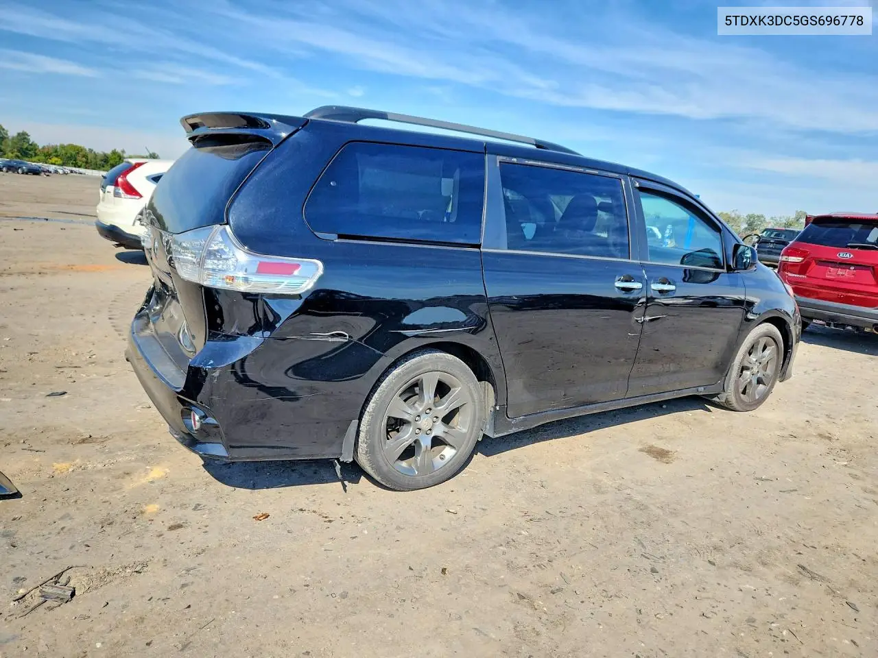 2016 TOYOTA SIENNA VIN 5TDXK3DC5GS696778 — фото 3