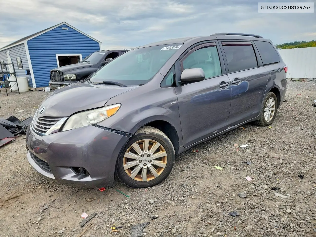 TOYOTA SIENNA 2016, VIN 5TDJK3DC2GS139767