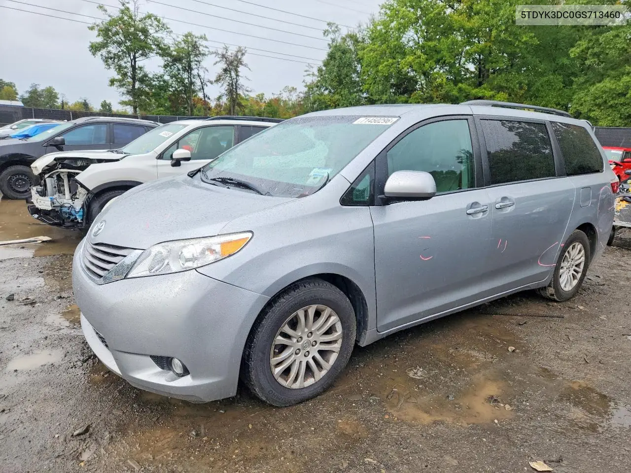 TOYOTA SIENNA 2016, VIN 5TDYK3DC0GS713460