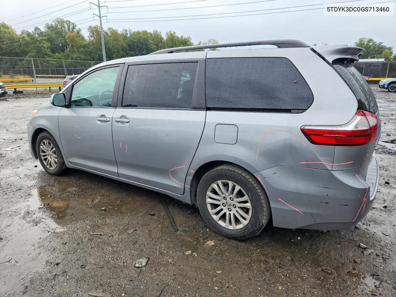2016 TOYOTA SIENNA VIN 5TDYK3DC0GS713460 — фото 2