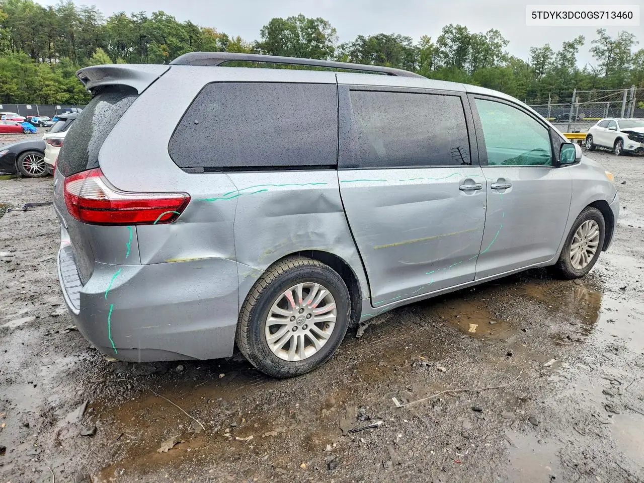 2016 TOYOTA SIENNA VIN 5TDYK3DC0GS713460 — фото 3